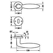 Häfele Zimmertürgarnitur (Durchmesser: 53,5 mm, Buntbart BB, Edelstahl, Rosette)