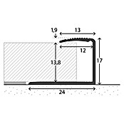 LOGOCLIC Endprofil 253 (Gold, 0,9 m x 24 mm x 17 mm, Kleben)