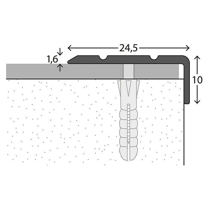 LOGOCLIC Kutni profil (Sahara, 2,7 m x 24,5 mm x 10 mm, Vrsta montaže: Vijci)