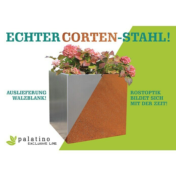 Palatino Hochbeet Urban (200 x 100 x 70 cm, Cortenstahl)