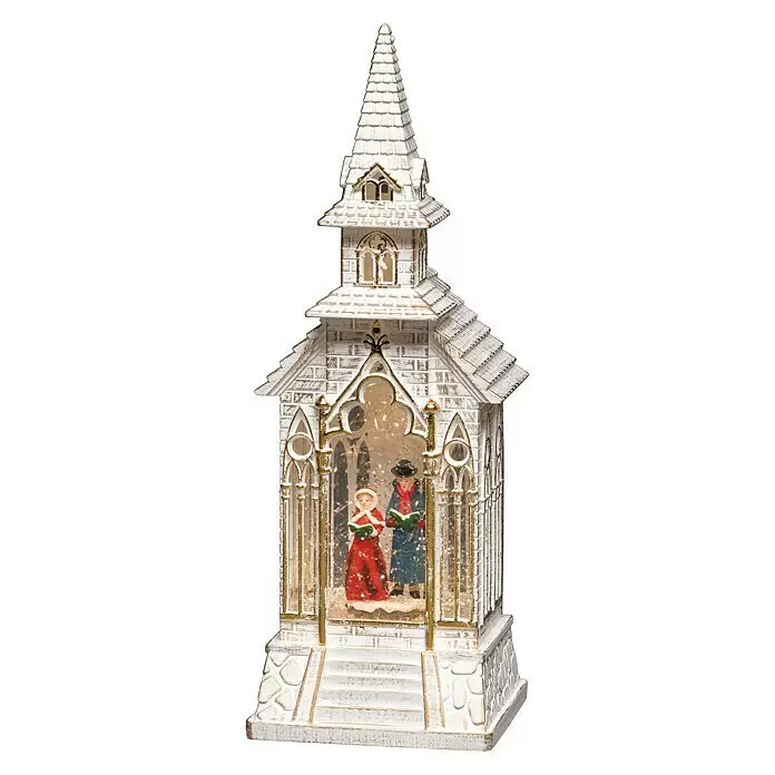 Konstsmide LED-Szenerie Kirche - L x B x H: 11,5 x 11,5 x 33 cm, Weiß, Batteriebetrieben, LED - Vorderansicht