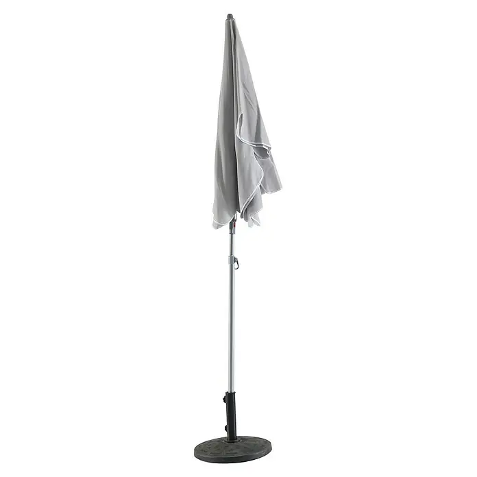 Sunfun Balkonschirm Messina II - Lichtgrau, Bespannungsmaß (L x B): 180 x 120 cm - Geschlossener grauer Sonnenschirm mit Ständer, ideal für Garten und Terrasse, bietet Schatten und Schutz vor der Sonne.