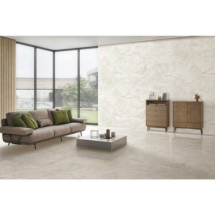 Momastela Feinsteinzeugfliese Continua Onyx Ivory (120 x 60 cm, Beige, Hochglänzend) | BAUHAUS