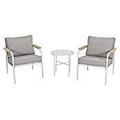Sunfun Conjunto de muebles Anabel (3 pzs., Ratán sintética/Acero, Beige/Gris) | BAUHAUS