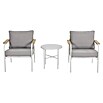 Sunfun Conjunto de muebles Anabel (3 pzs., Ratán sintética/Acero, Beige/Gris) | BAUHAUS