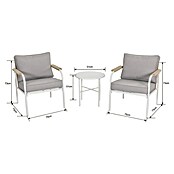 Sunfun Conjunto de muebles Anabel (3 pzs., Ratán sintética/Acero, Beige/Gris) | BAUHAUS