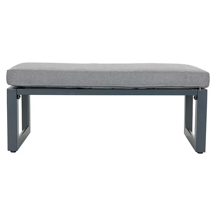 Sunfun Conjunto de muebles Christine - 6 pzs., Aluminio/Poliéster, Antracita/Gris - Un banco gris con asiento tapizado. La estructura metálica del banco proporciona un aspecto moderno. Ideal para uso en exteriores.