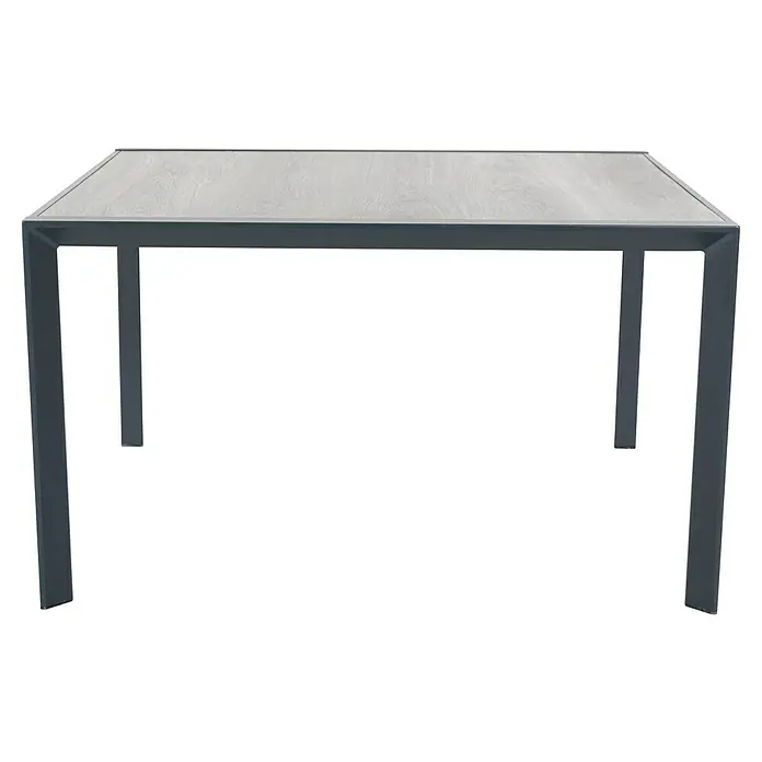 Sunfun Conjunto de muebles Christine - 6 pzs., Aluminio/Poliéster, Antracita/Gris - Elegante cenador de jardín con estructura gris y superficie de madera ofrece sombra y protección contra la lluvia, ideal para relajarse al aire libre.