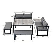 Sunfun Conjunto de muebles Christine (6 pzs., Aluminio/Poliéster, Antracita/Gris) | BAUHAUS