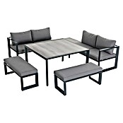 Sunfun Conjunto de muebles Christine (6 pzs., Aluminio/Poliéster, Antracita/Gris) | BAUHAUS