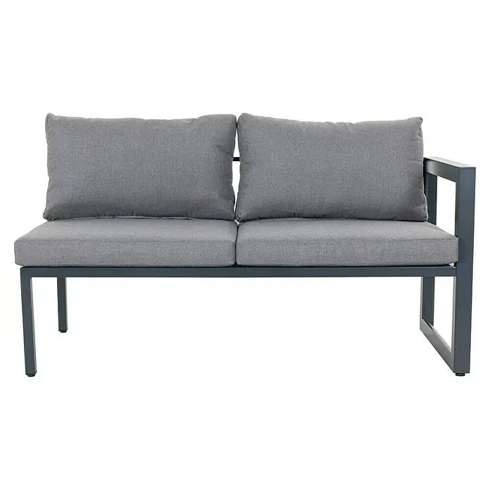 Sunfun Conjunto de muebles Christine - 6 pzs., Aluminio/Poliéster, Antracita/Gris - Sofá de exterior gris con estructura metálica y cojines suaves para momentos de relax al aire libre.