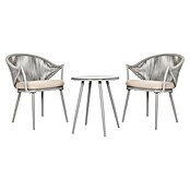 Sunfun Conjunto de muebles Gina (3 pzs., Acero/Cuerda sintética, Beige/Gris) | BAUHAUS