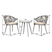 Sunfun Conjunto de muebles Gina (3 pzs., Acero/Cuerda sintética, Beige/Gris) | BAUHAUS