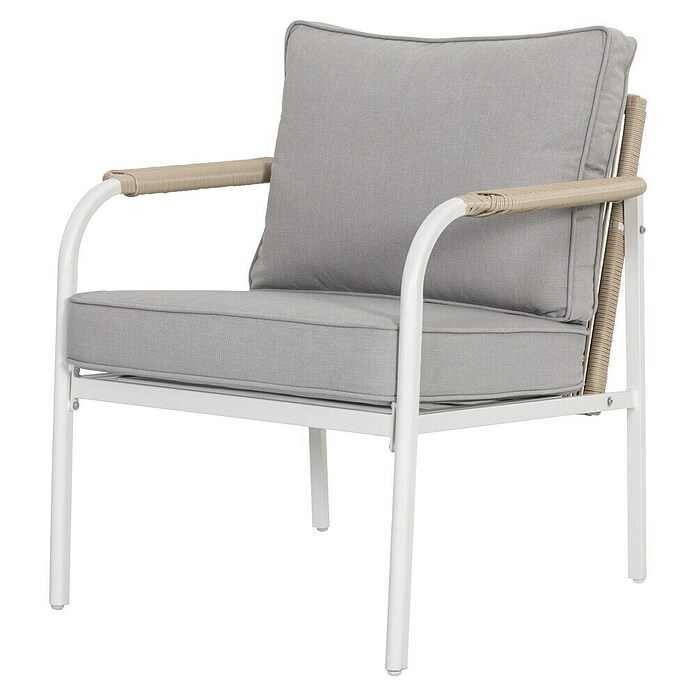 Sunfun Conjunto de muebles Anabel (3 pzs., Ratán sintética/Acero, Beige/Gris) | BAUHAUS