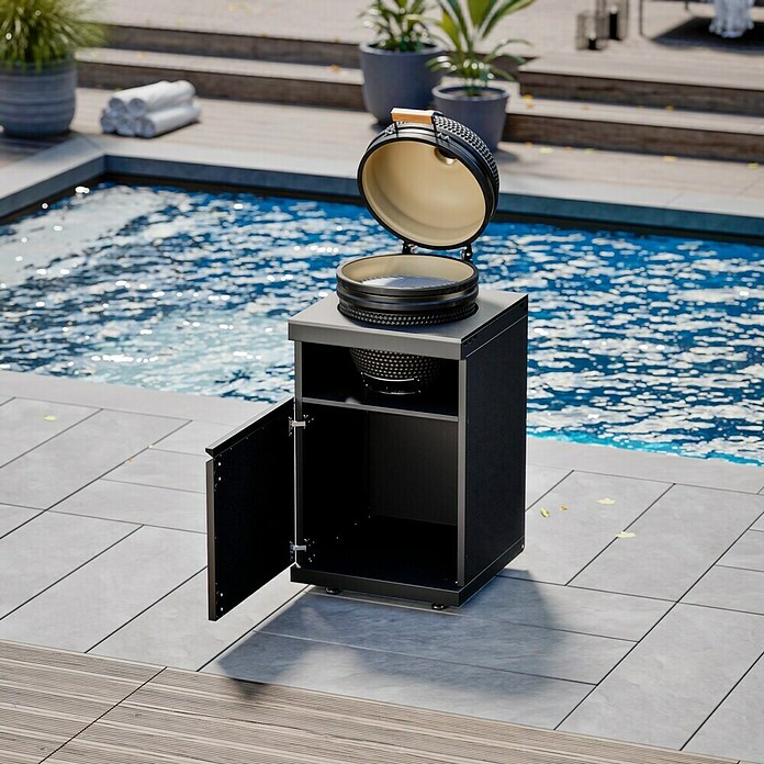 Kingstone Cube Holzkohlegrill Kamado (Durchmesser Grillfläche: 38 cm, Schwarz) | BAUHAUS