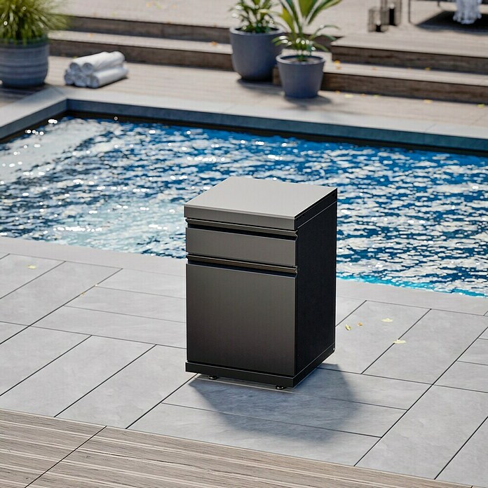 Kingstone Cube Outdoorküche I (8 -tlg., Stahl, Sintered Stone, Schwarz, Material Grillfläche: Gusseisen, Anzahl Brenner: 11 Stk.) | BAUHAUS