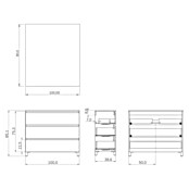 Conjunto de mueble de baño Inter F39 (L x An x Al: 39 x 100 x 85,1 cm, Blanco, 3 pzs.) | BAUHAUS