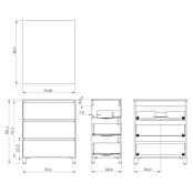 Conjunto de mueble de baño Inter F39 (L x An x Al: 39 x 70 x 85,1 cm, Blanco, 3 pzs.) | BAUHAUS