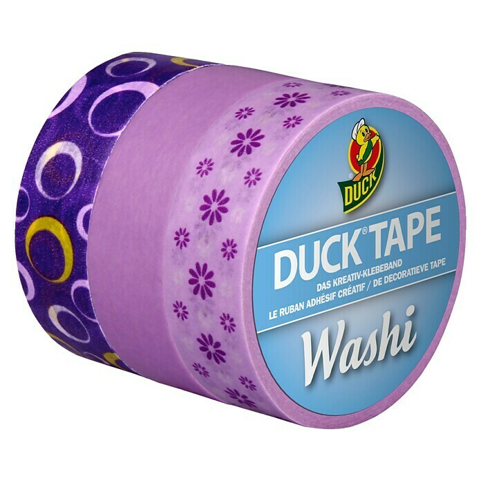 Duck Tape Kreativklebeband Washi 3er-Set Purple10 m x 15 mm Front View