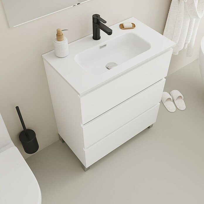 Conjunto de mueble de baño Inter F39 (L x An x Al: 39 x 70 x 85,1 cm, Blanco, 3 pzs.) | BAUHAUS