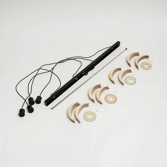Envostar Pendelleuchte Clay - L x B x H: 117 x 23 x 150 cm, Holz hell, Schwarz, holz hell, E27