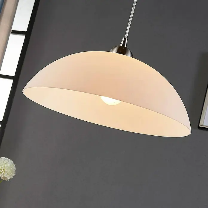 Lindby Pendelleuchte Valeria - weiß / opal, weiß, E27