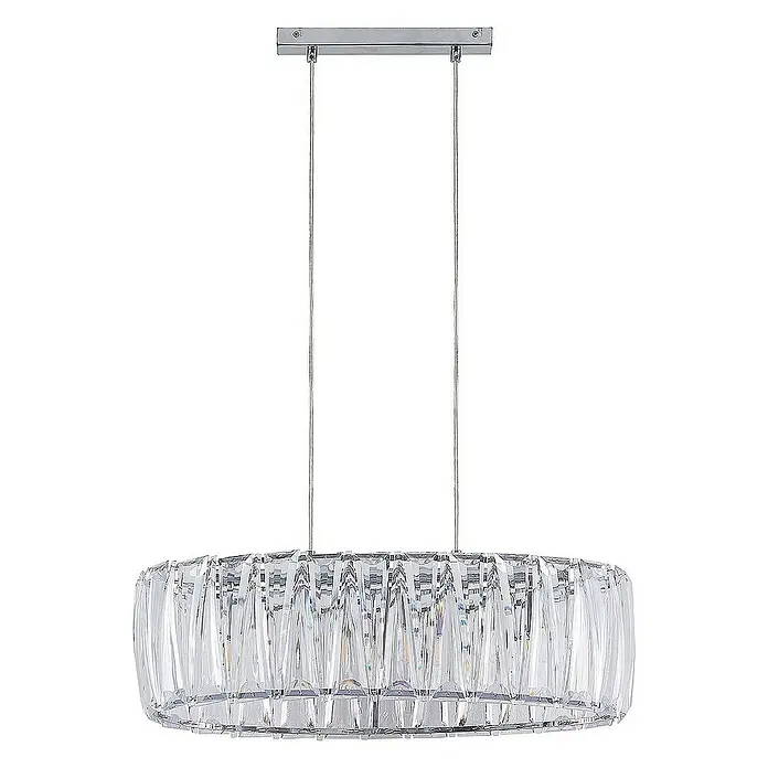 Lindby Pendelleuchte Sofia - L x B x H: 68 x 32 x 20 cm, klar / transparent, transparent, chrom, E14