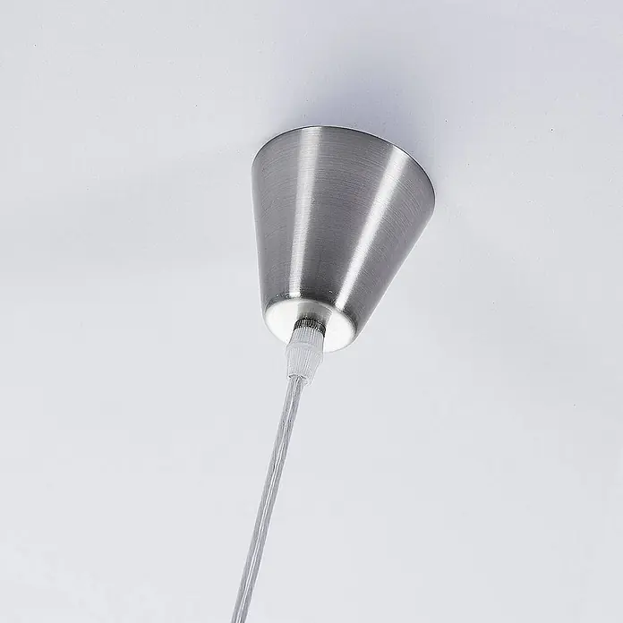 Lindby Pendelleuchte Marike - L x B x H: 35 x 35 x 150 cm, weiß / opal, weiß, nickel satiniert, E27