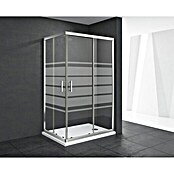 Mampara de ducha esquinera Chloe (L x An x Al: 80 x 120 x 195 cm, Vidrio serigrafiado, 5 mm, Cromo)