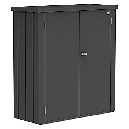 Biohort Romeo Geräteschrank Gr. M (Außenmaß inkl. Dachüberstand (B x T): 132 x 57 cm, Stahl, Dunkelgrau Metallic)