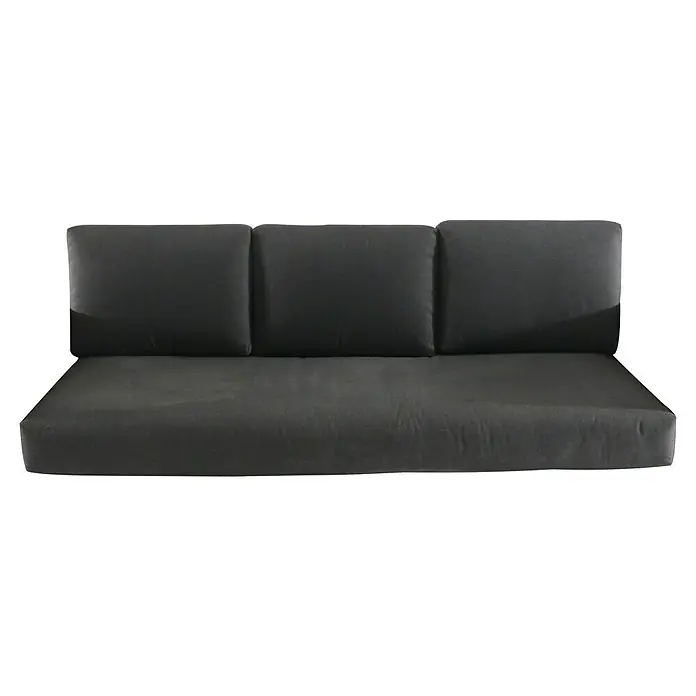 Sunfun Ersatzkissen - Passend für: Sunfun Loungemöbel-Set Anika - Das Bild zeigt eine graue Sofaauflage mit Rückenkissen, ideal für Gartenmöbel und den Außenbereich.