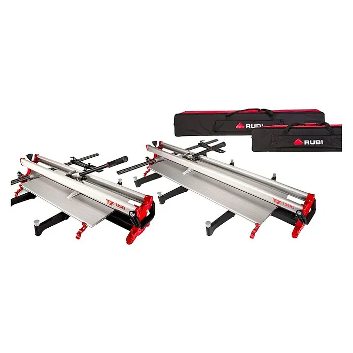 Rubi Cortador manual de azulejos TZ 1300 - Longitud de corte máx.: 1.300 mm, Espesor máx. de azulejo: 21 mm - Cortadoras de azulejos Rubi TZ-850 y TZ-1300 con maletas de transporte. Herramientas potentes para corte preciso con accesorios.