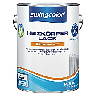 swingcolor Heizkörperlack Acryl (Weiß, 2,5 l, Seidenmatt)