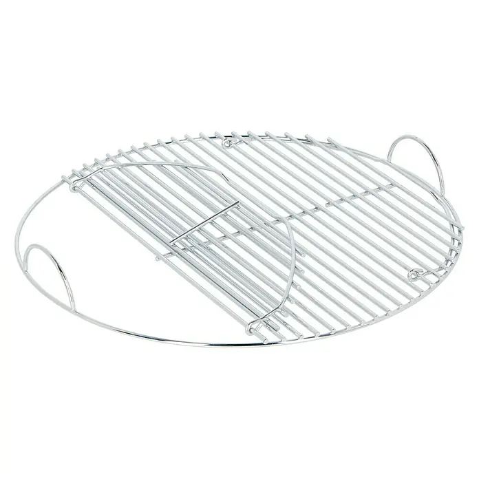 Kingstone Grillrost - Durchmesser: 44,5 cm - Das Bild zeigt einen runden Grillrost aus verchromtem Metall, ideal zum Grillen von Speisen. Er ist stabil und langlebig für den Einsatz im Freien.
