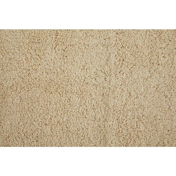 Badteppich Ibiza - 50 x 80 cm, Beige, 100% Baumwolle - Nahaufnahme eines beigen Teppichs mit weicher Textur, ideal für ein gemütliches Ambiente.