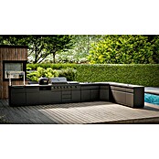 Kingstone Cube Outdoorküche I (8 -tlg., Stahl, Sintered Stone, Schwarz, Material Grillfläche: Gusseisen, Anzahl Brenner: 11 Stk.) | BAUHAUS