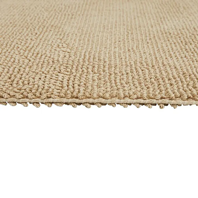 Badteppich Atlanta - 60 x 100 cm, Beige, 100% Baumwolle - Detailansicht eines beigen Baumwollteppichs, der eine natürliche und warme Textur zeigt.\n