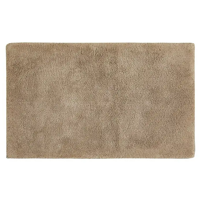 Badteppich Ibiza - 60 x 100 cm, Taupe, 100% Baumwolle - Weicher, rechteckiger beiger Teppich mit dichter Textur, ideal für Komfort und Wärme in jedem Raum.