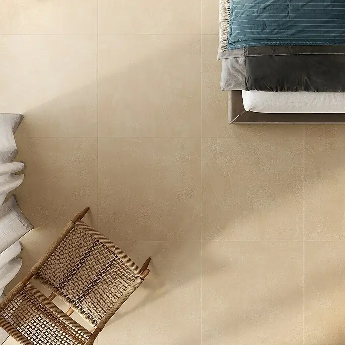Atlas Concorde Solution Feinsteinzeugfliese Lexington - 80 x 80 cm, Gold, Matt - Beige Bodenfliesen im Format 60x60 cm schaffen ein elegantes Ambiente. Die dezente Farbgebung der Fliesen verleiht jedem Raum ein behagliches Flair.