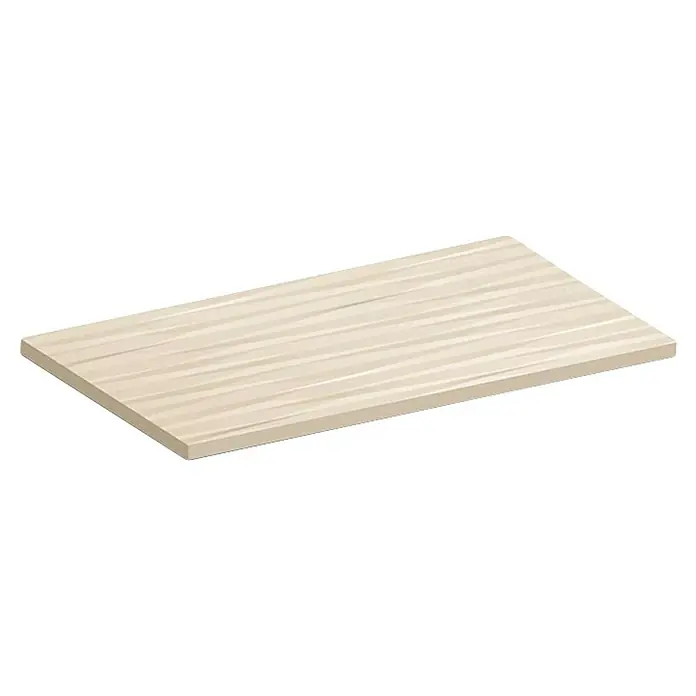 Corso Italia Wandfliese Lexington Drift 3D - 80 cm x 40 mm, Beige, Matt - Eine Platte aus hellem Holz mit einer klaren, geraden Maserung, ideal für Möbelbau oder als dekoratives Element.