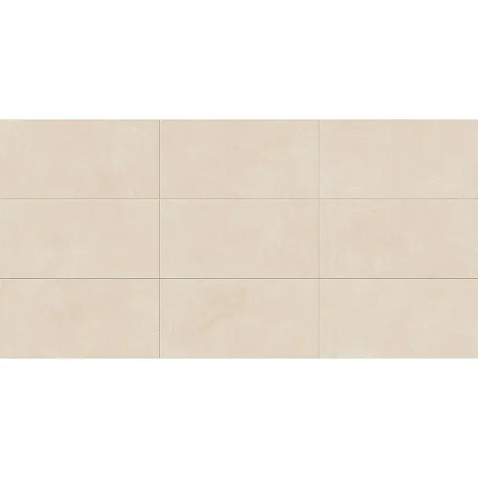 Atlas Concorde Solution Feinsteinzeugfliese Lexington - 60 x 120 cm, Lilium, Matt - Nahaufnahme von beigen Keramikfliesen, die ein einheitliches, strukturiertes Muster für Boden- oder Wandbeläge zeigen.