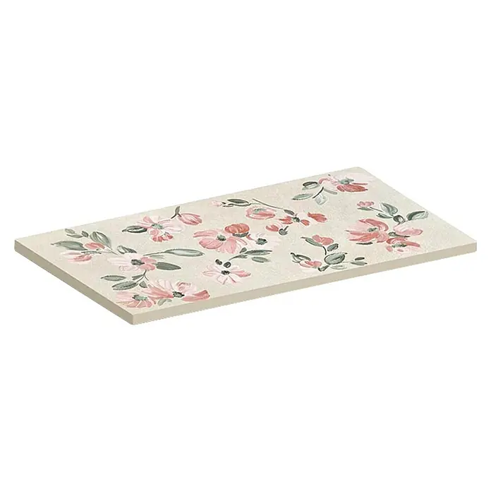 Corso Italia Wandfliese Lexington Jade - 80 x 40 cm, Beige/Rot/Grün, Matt - Das florale Dekokissen in zarten Farben mit Blumenmuster verschönert jeden Raum und sorgt für eine gemütliche Atmosphäre zum Entspannen.