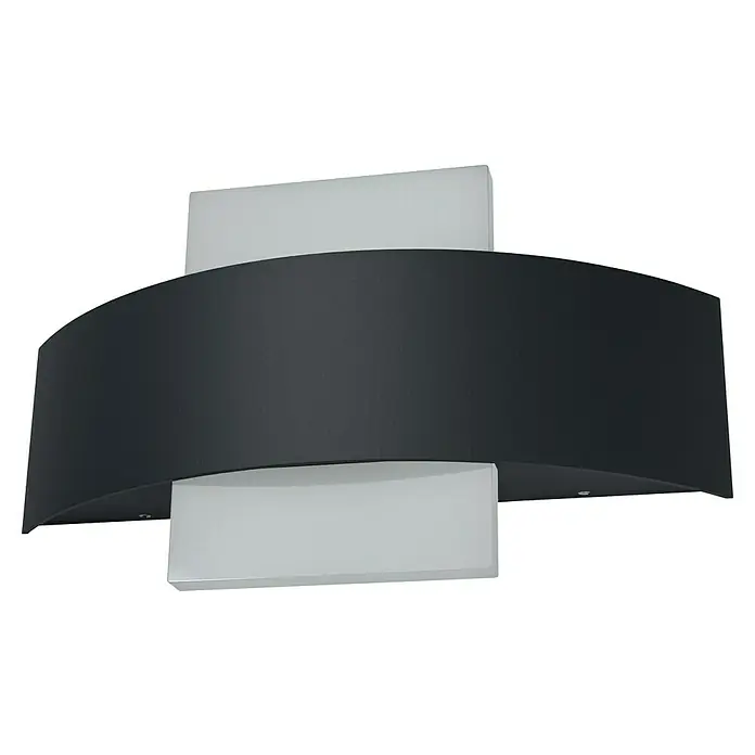 Osram LED-Außenwandleuchte Endura Style Shield - 6 x 24 x 14,2 cm, Dunkelgrau - Moderne Wandleuchte mit geschwungenem, schwarzem Gehäuse und weißem Diffusor für eine stilvolle Beleuchtung im Innenbereich.