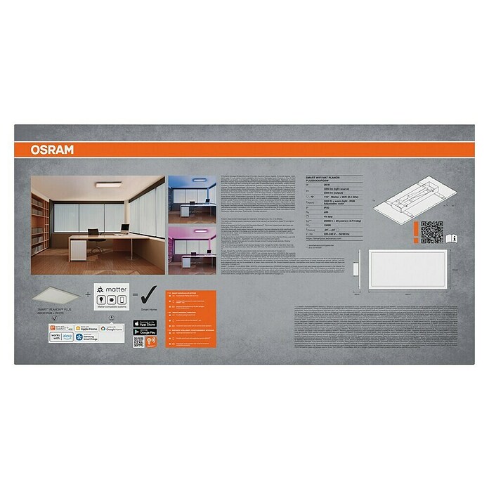 Ledvance Smart+ LED-Panel (28 W, L x B x H: 60 x 30 x 5,6 cm, Weiß, RGBW) | BAUHAUS