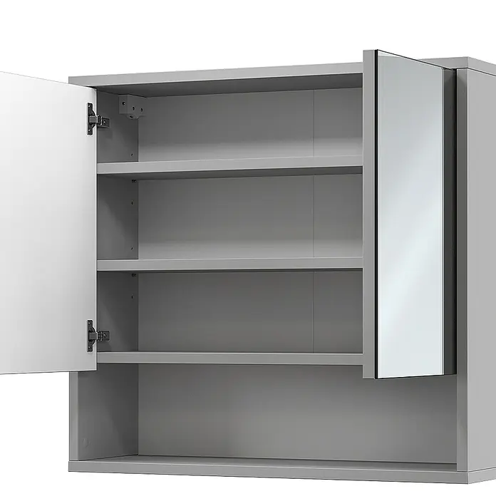 Vicco Spiegelschrank Eliza Grau mit 2 Türen - Sonstiges, Grau