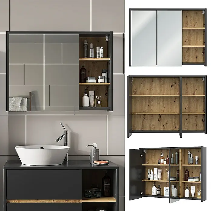 Vicco Spiegelschrank Viola Artisan-Eiche - Sonstiges, Artisan-Eiche