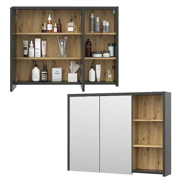 Vicco Spiegelschrank Viola Artisan-Eiche - Sonstiges, Artisan-Eiche