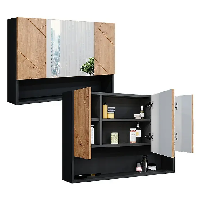 Vicco Spiegelschrank Irma Goldkraft Eiche/Anthrazit - Sonstiges, Goldkraft Eiche/Anthrazit