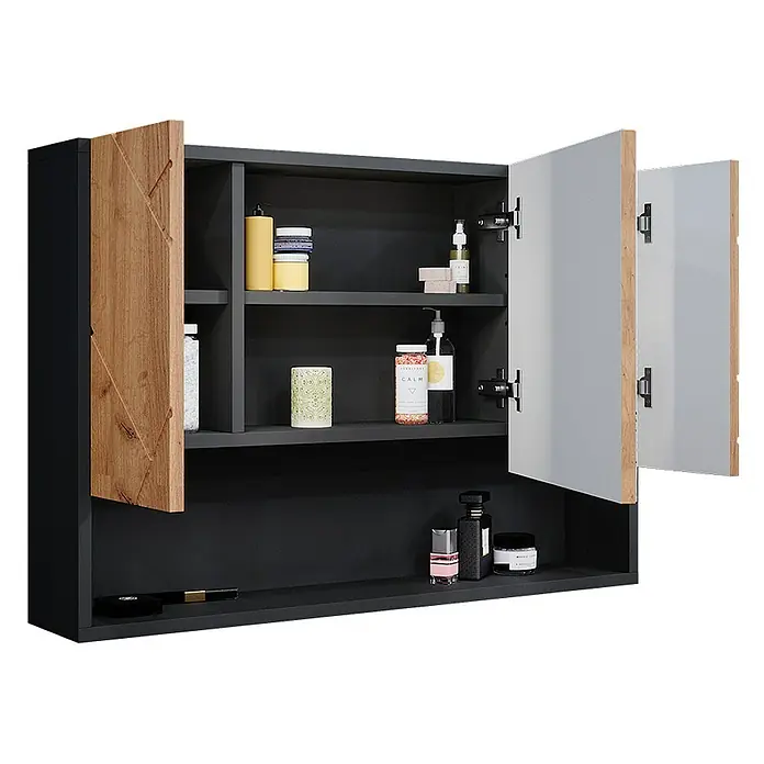 Vicco Spiegelschrank Irma Goldkraft Eiche/Anthrazit - Sonstiges, Goldkraft Eiche/Anthrazit