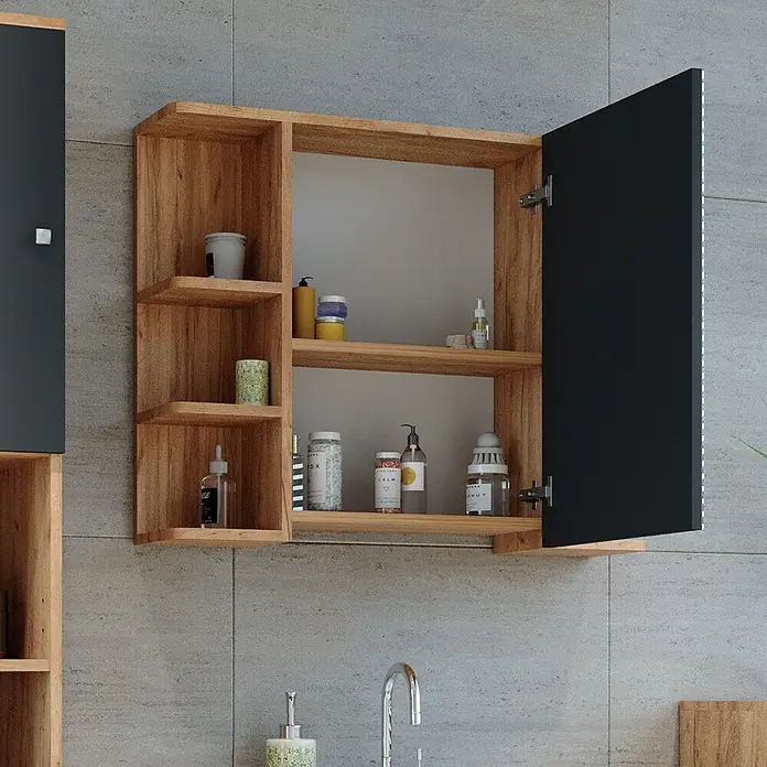Vicco Spiegelschrank Fynn Goldkraft Eiche - Sonstiges, Goldkraft Eiche